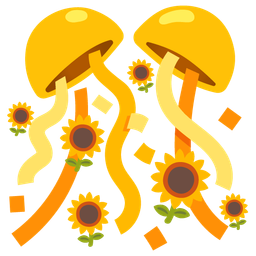 confetti ball and sunflower