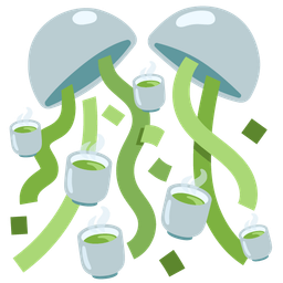 confetti ball and teacup without handle