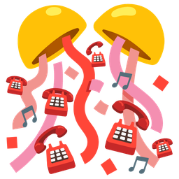 confetti ball and telephone