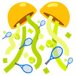 confetti ball and tennis