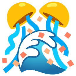 confetti ball and water wave