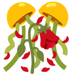 confetti ball and wilted flower