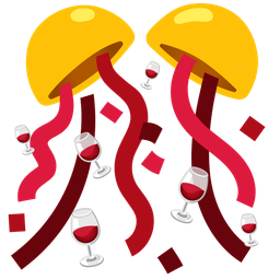 confetti ball and wine glass