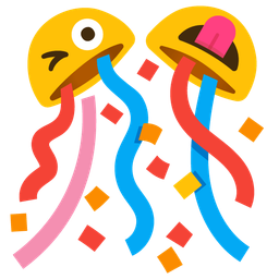 Confetti ball and Winking face with tongue