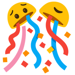 confetti ball and worried face