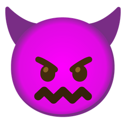 confounded face and angry face with horns