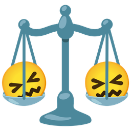 confounded face and balance scale