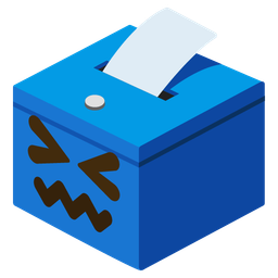 confounded face and ballot box with ballot