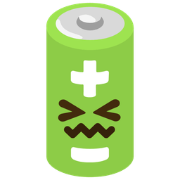 confounded face and battery