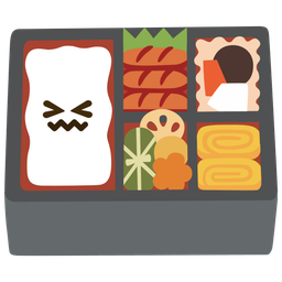 confounded face and bento box