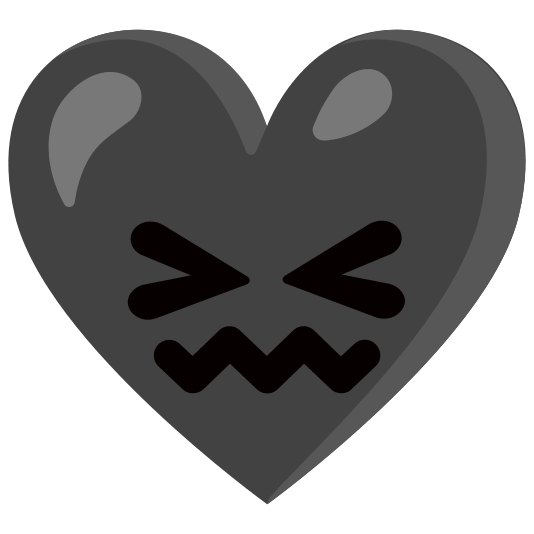 Confounded face and Black heart