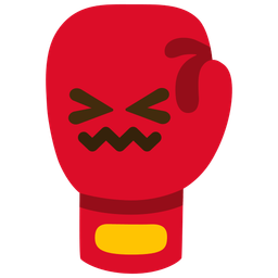 confounded face and boxing glove