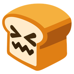 confounded face and bread