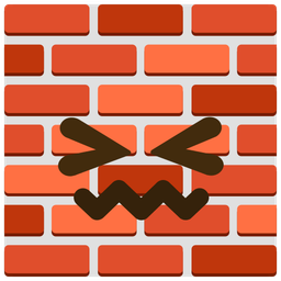 confounded face and brick