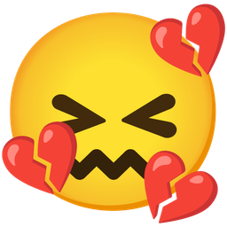 confounded face and broken heart