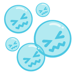 confounded face and bubbles