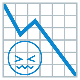 confounded face and chart decreasing