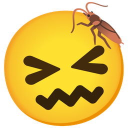 confounded face and cockroach