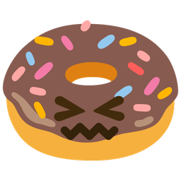 confounded face and doughnut