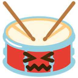 confounded face and drum
