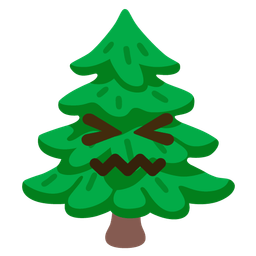 Confounded face and Evergreen tree