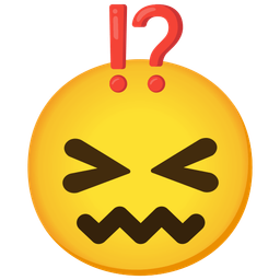 confounded face and exclamation question mark