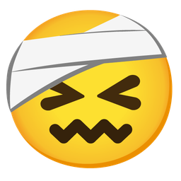 confounded face and face with head-bandage