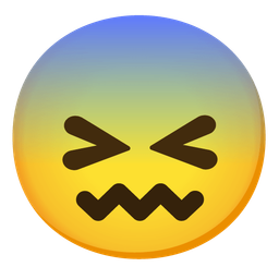 confounded face and fearful face