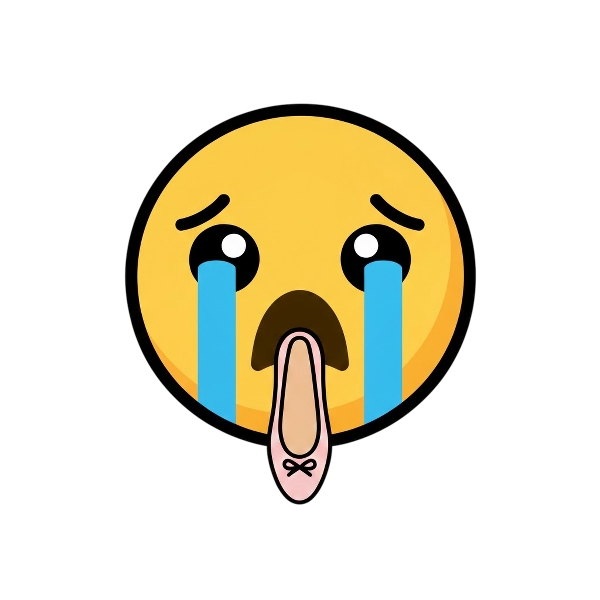 Confounded face and Flat shoe