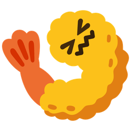 confounded face and fried shrimp