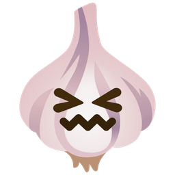 confounded face and garlic