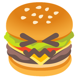 confounded face and hamburger