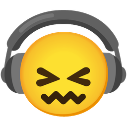 confounded face and headphone