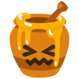 confounded face and honey pot