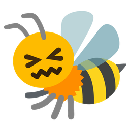 confounded face and honeybee