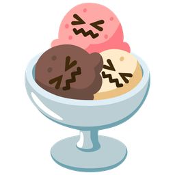 confounded face and ice cream