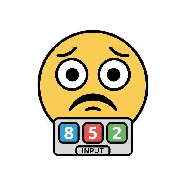 Confounded face and Input numbers