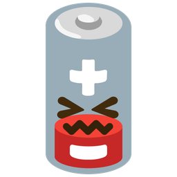 confounded face and low battery