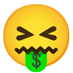 Confounded face and Money-mouth face