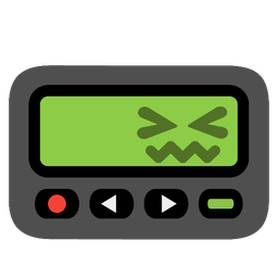 confounded face and pager