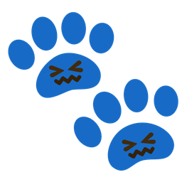 confounded face and paw prints
