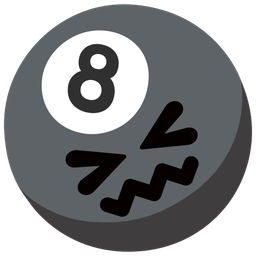 confounded face and pool 8 ball