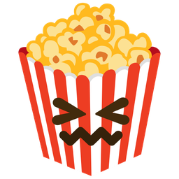 confounded face and popcorn