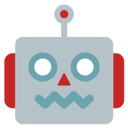 confounded face and robot