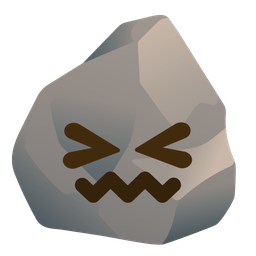 confounded face and rock