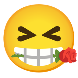 confounded face and rose