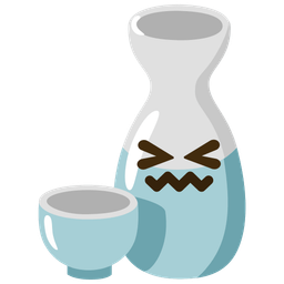 confounded face and sake