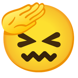 confounded face and saluting face