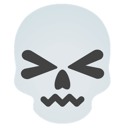 confounded face and skull