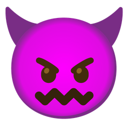 confounded face and smiling face with horns